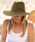 Isabelle Panama Hat (Olive) by Sundaise