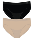 My Necessity Bikini Brief 2 Pk (Black & Frappe) by Hotmilk